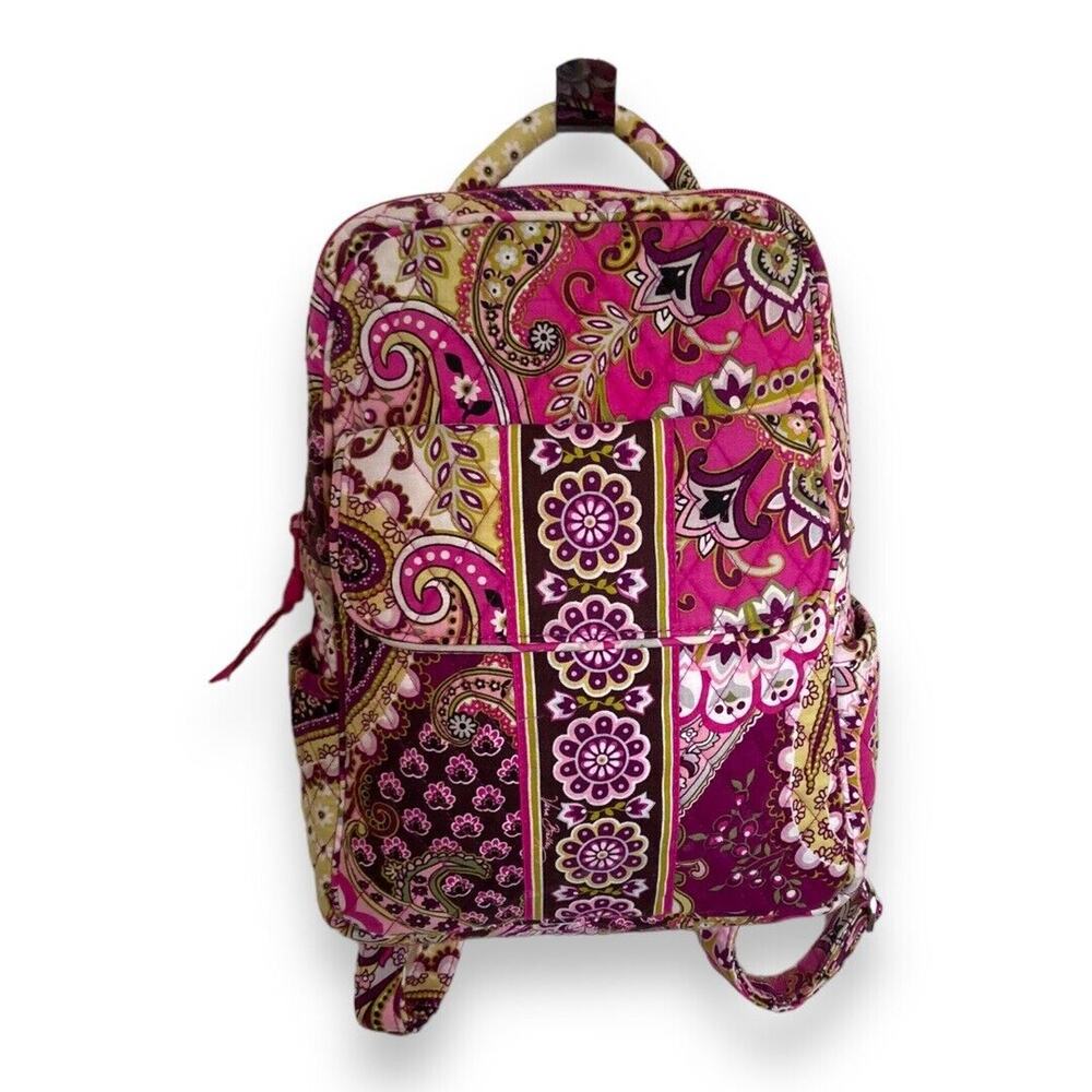 Vera Bradley Very Berry Paisley Small Backpack Bag Plum & Pink Retired 12" X 9" - Picture 1 of 9
